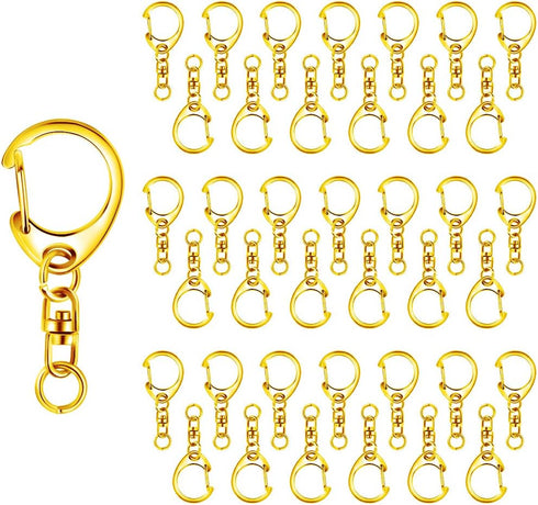 Roctee 50 pcs Lobster Clasp Key, Keychain Clip, Swivel Clasps Lanyard Snap Hook, DIY Crafts Key Chain, Lobster Claw Clasp...